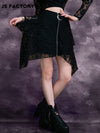 High Waist Moon Zipper Fly Lace Overlay Skirt